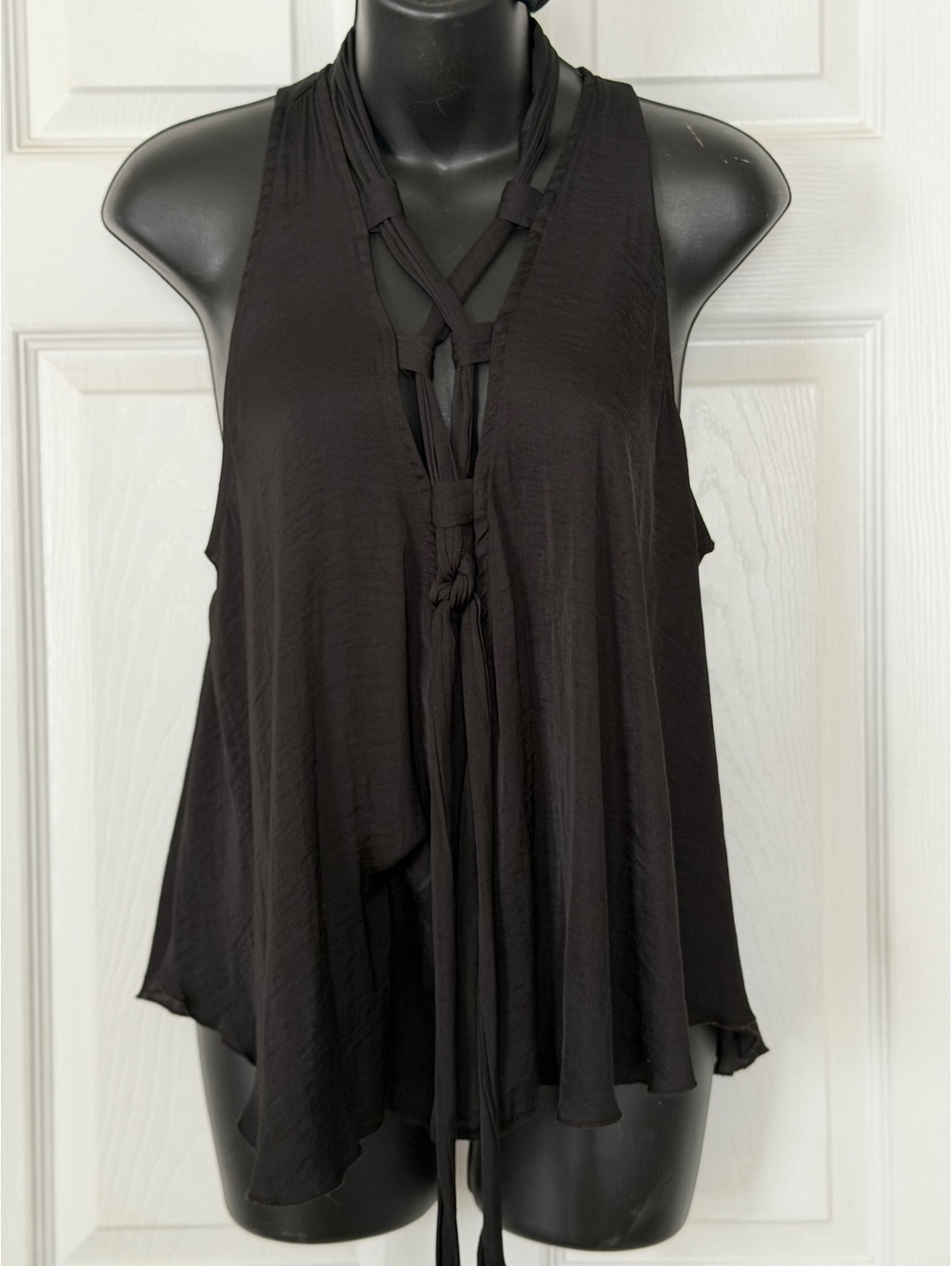 Intimately Free People Black Sleeveless Cutout Tank Top Size Small